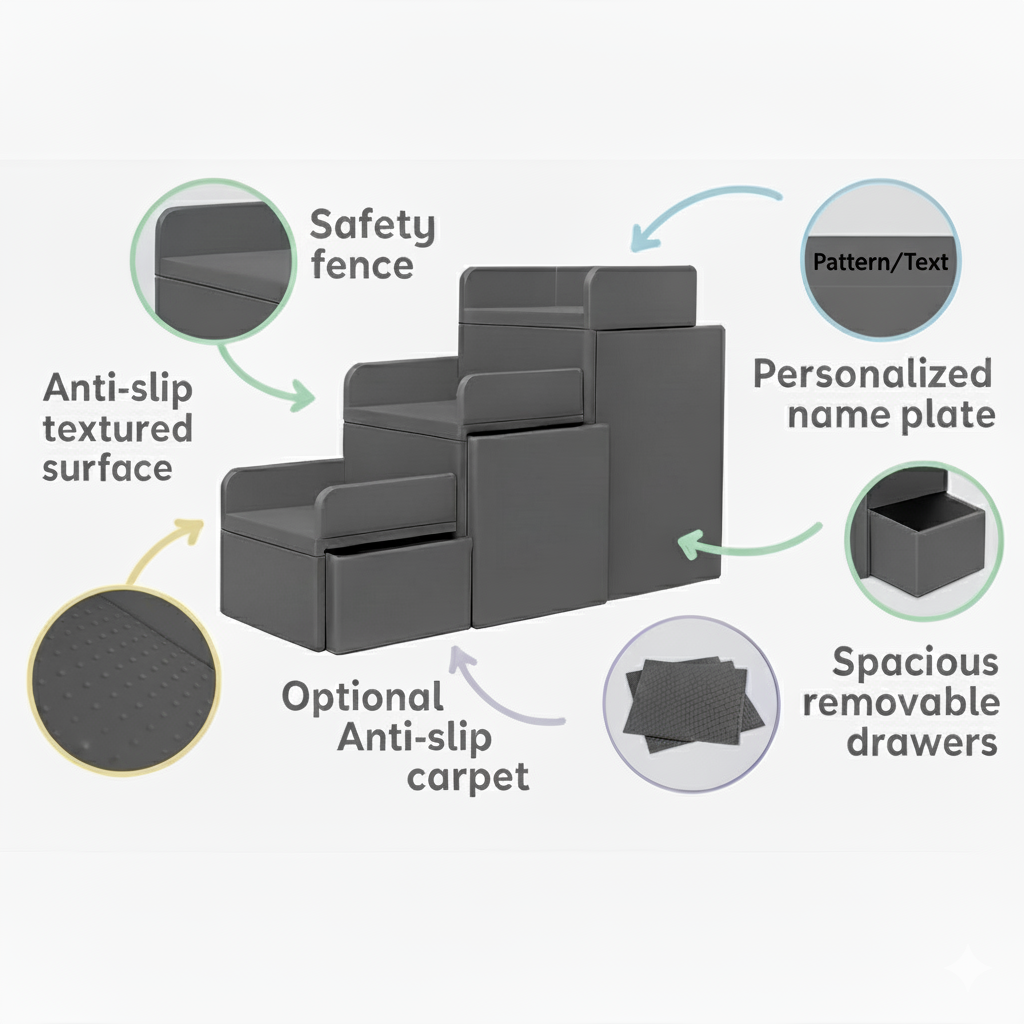 Pet Stairs Grandita - set with Storage Drawers