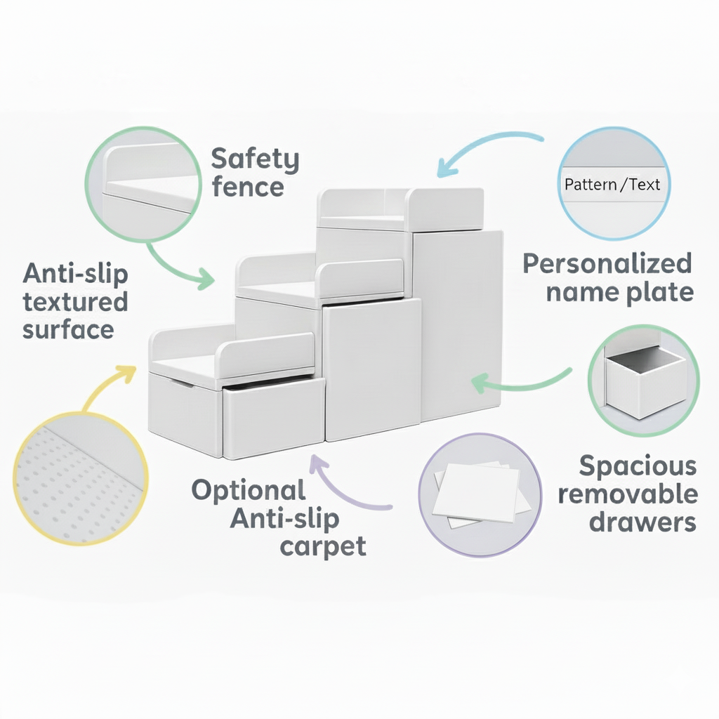 Pet Stairs Medianita - set with Storage Drawers