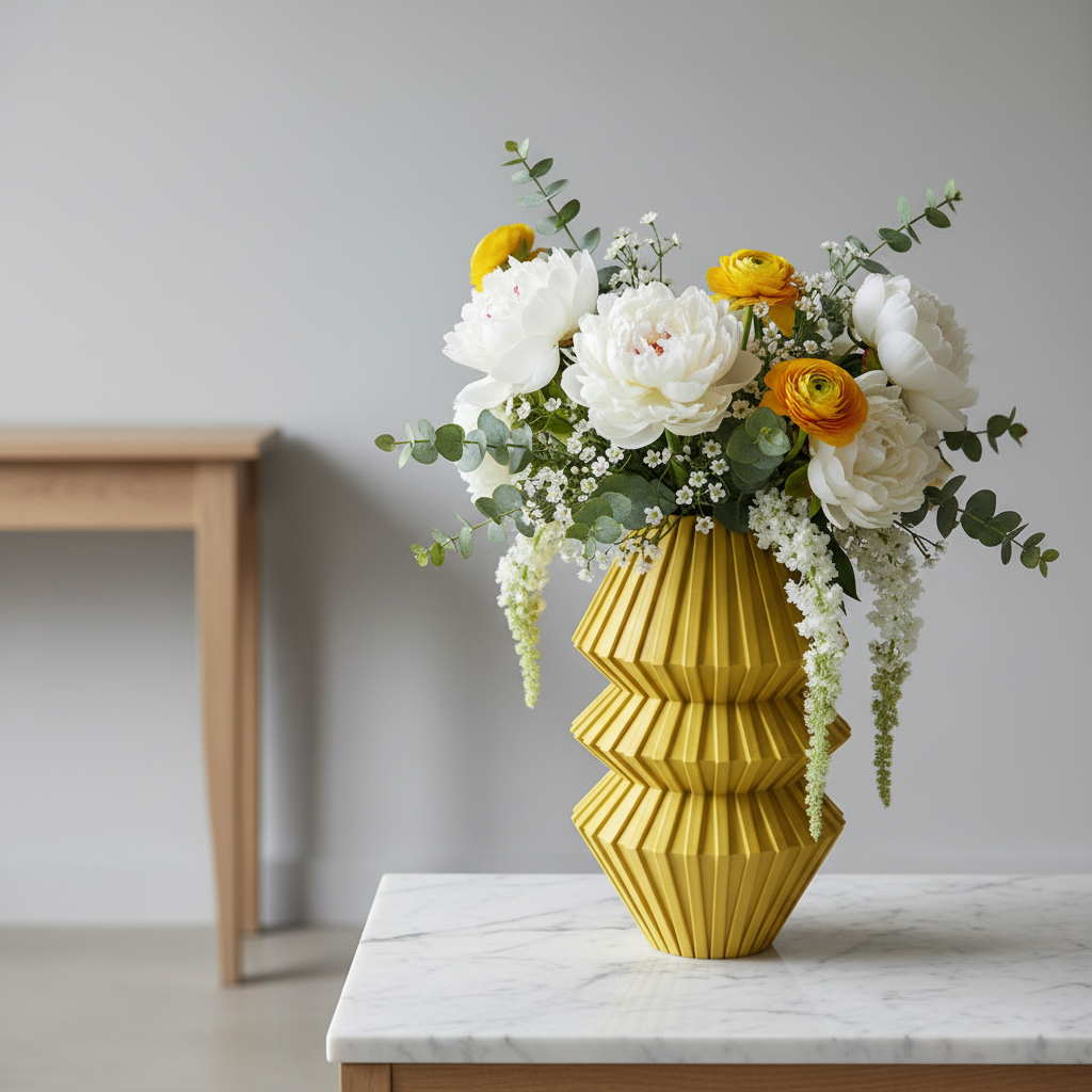 Pillar Decorative Vase - lines