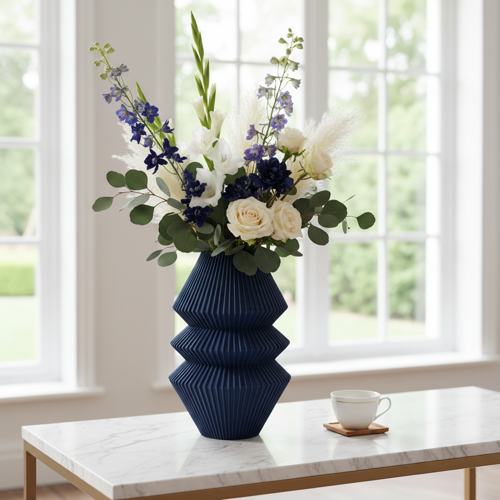 Pillar Decorative Vase - stripes